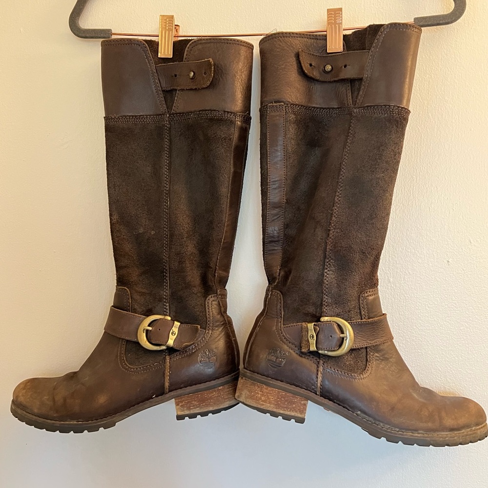 Timberland Women’s Bethel Knee High Leather and Suede Boot (Size 8)